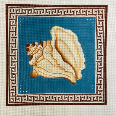 Conch Shell w/Oriental Border Needlepoint Canvas