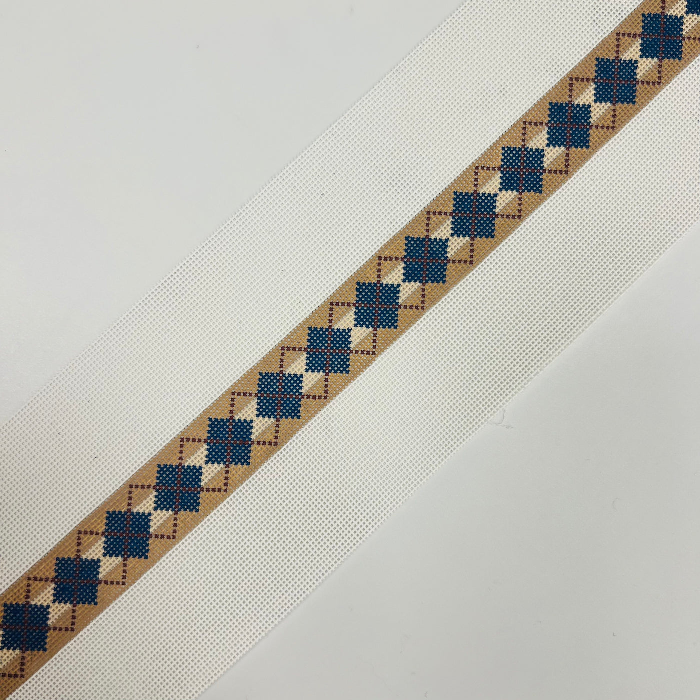 Argyle on two-tone beige Belt