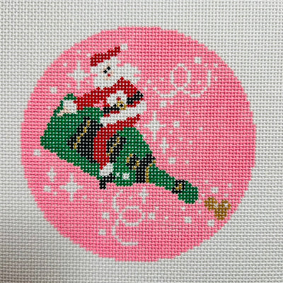 Champagne Santa Ornament Needlepoint Canvas