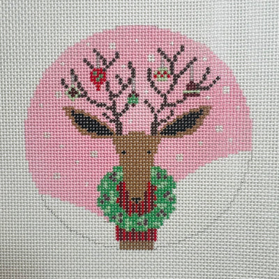 Bedecked Blitzen Ornament Needlepoint Canvas