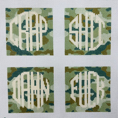 Camo Dirty Four Letter Word Coasters Needlepoint Canvases