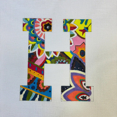 12" Letters needlepoint canvas - Bargello Needlepoint