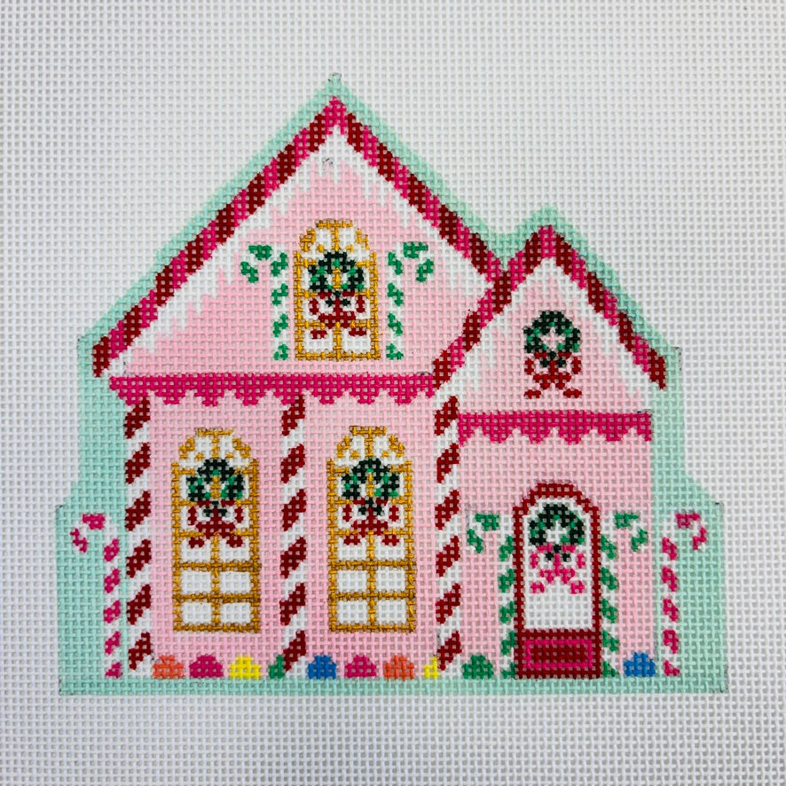 Christmas Village Peppermint House Needlepoint Canvas