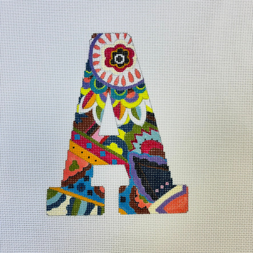 12" tall Letter A Needlepoint Canvas