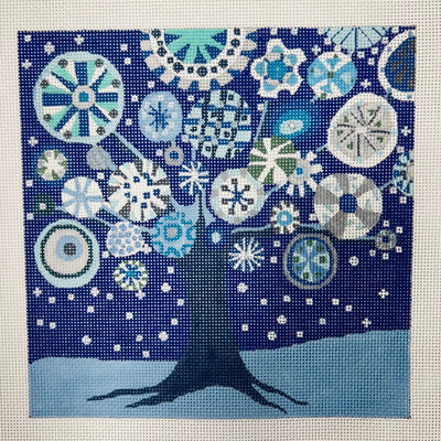 Tree of Life - Winter 13 or 18 mesh Needlepoint canvas