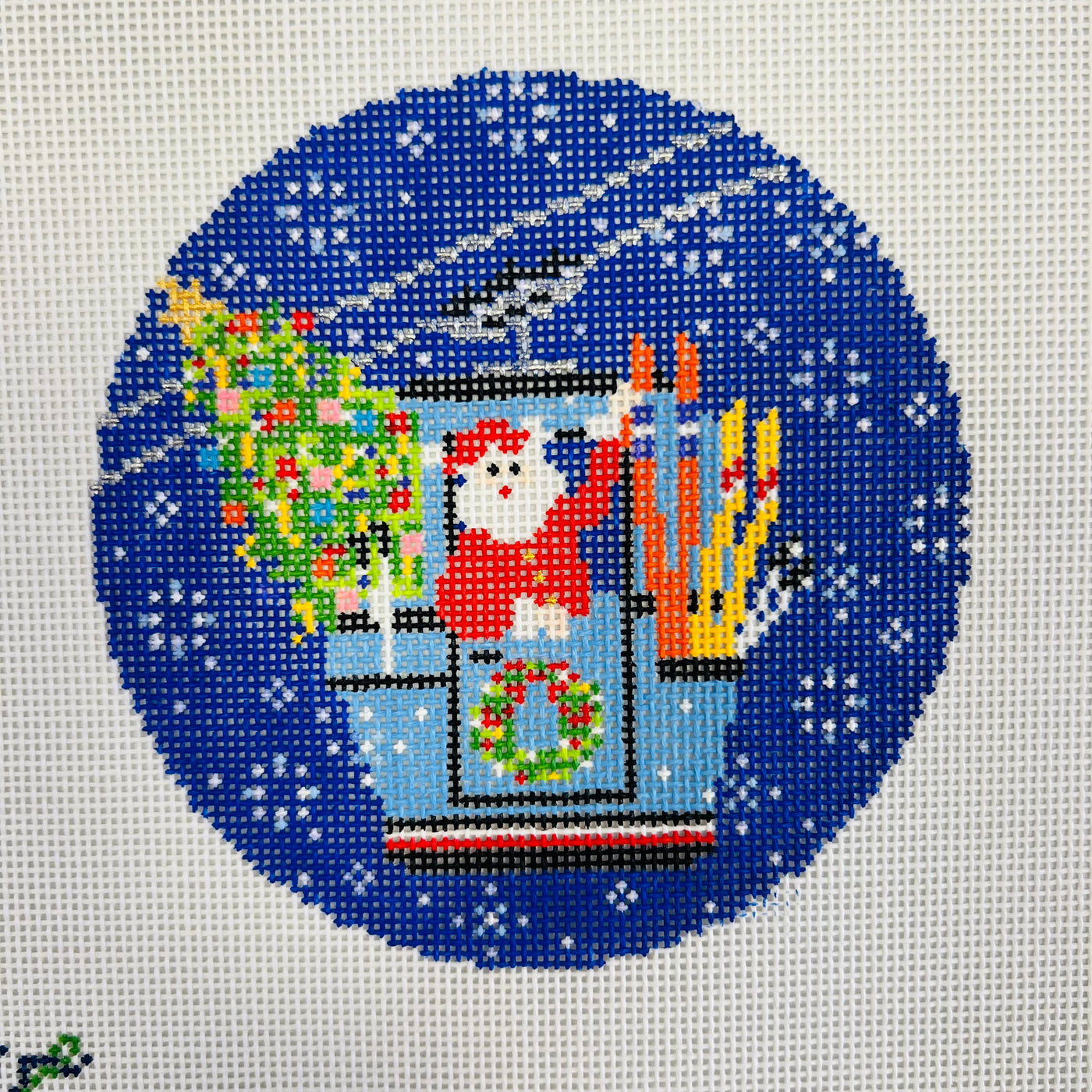 Blizzard Gondola Santa Ornament Needlepoint Canvas