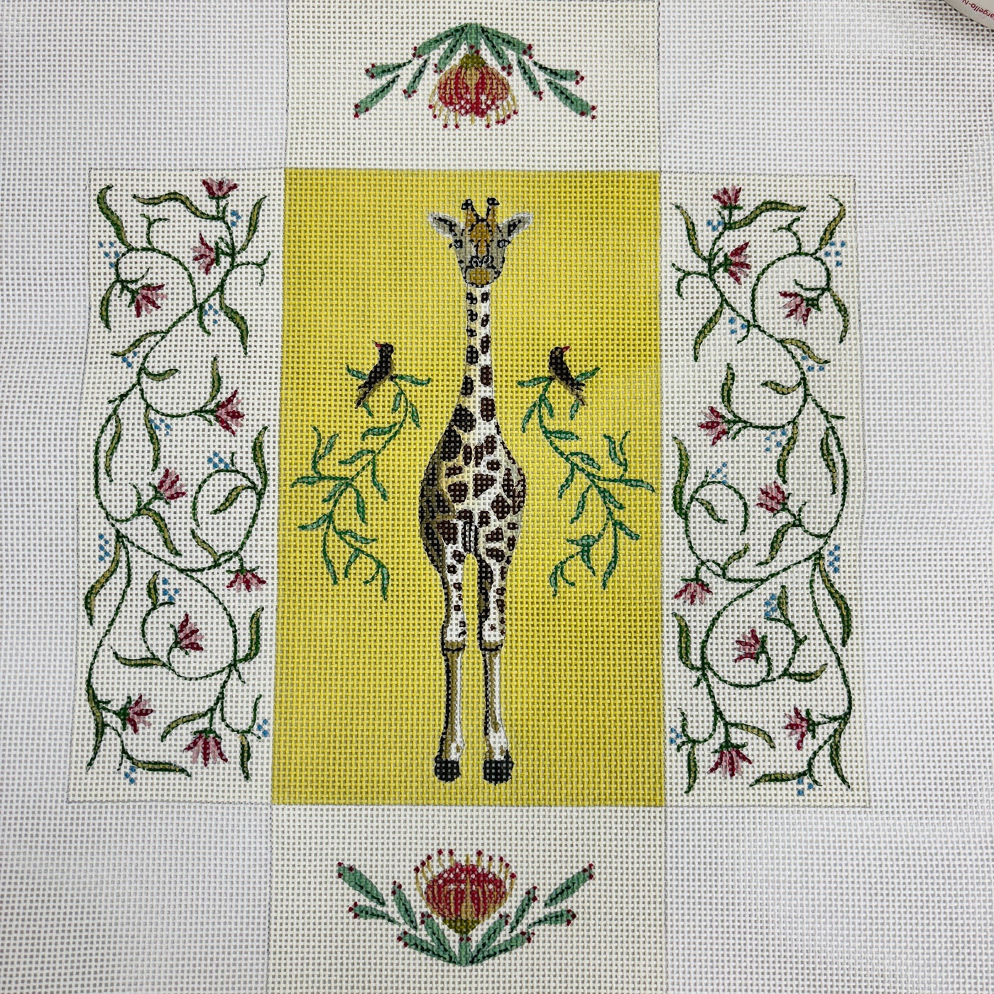 Zebra Floral Brick Cover Needlepoint Canvas