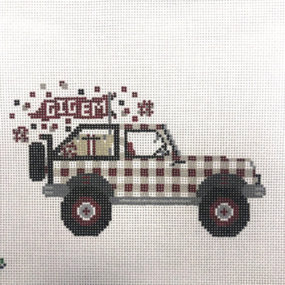 Texas A&M Jeep Needlepoint Canvas