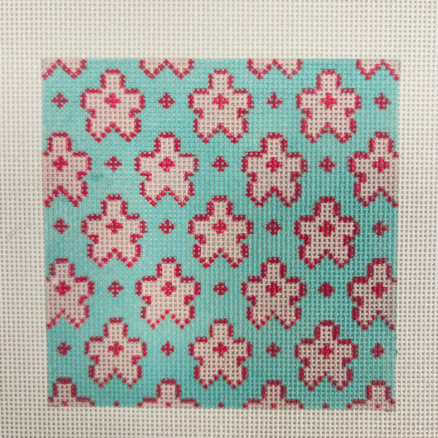 Flowers on Turquoise (4 inch)