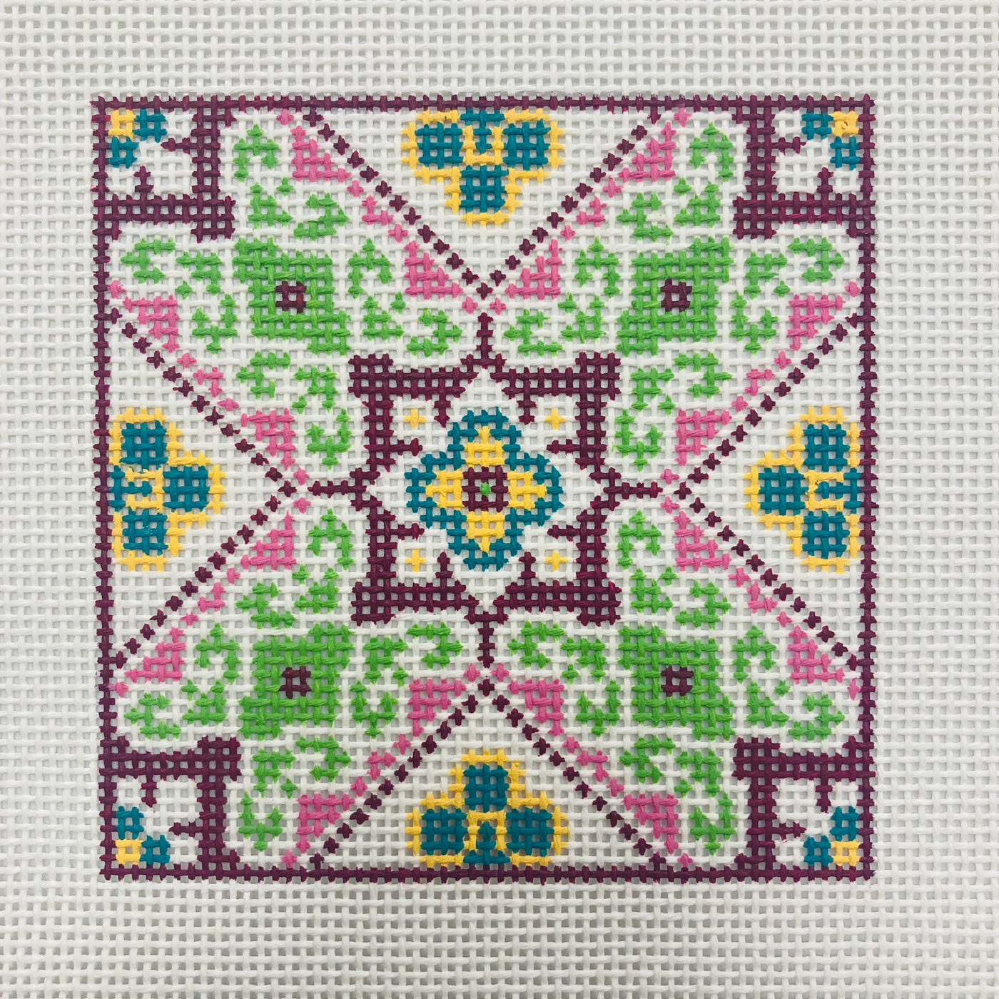 Asian Tile Pink And Green