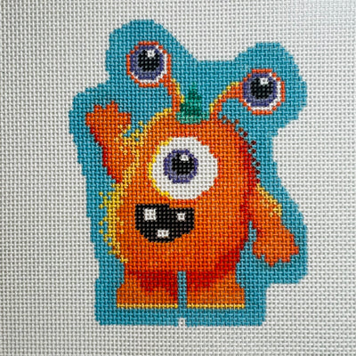 Squatty Orange Monster Needlepoint Canvas