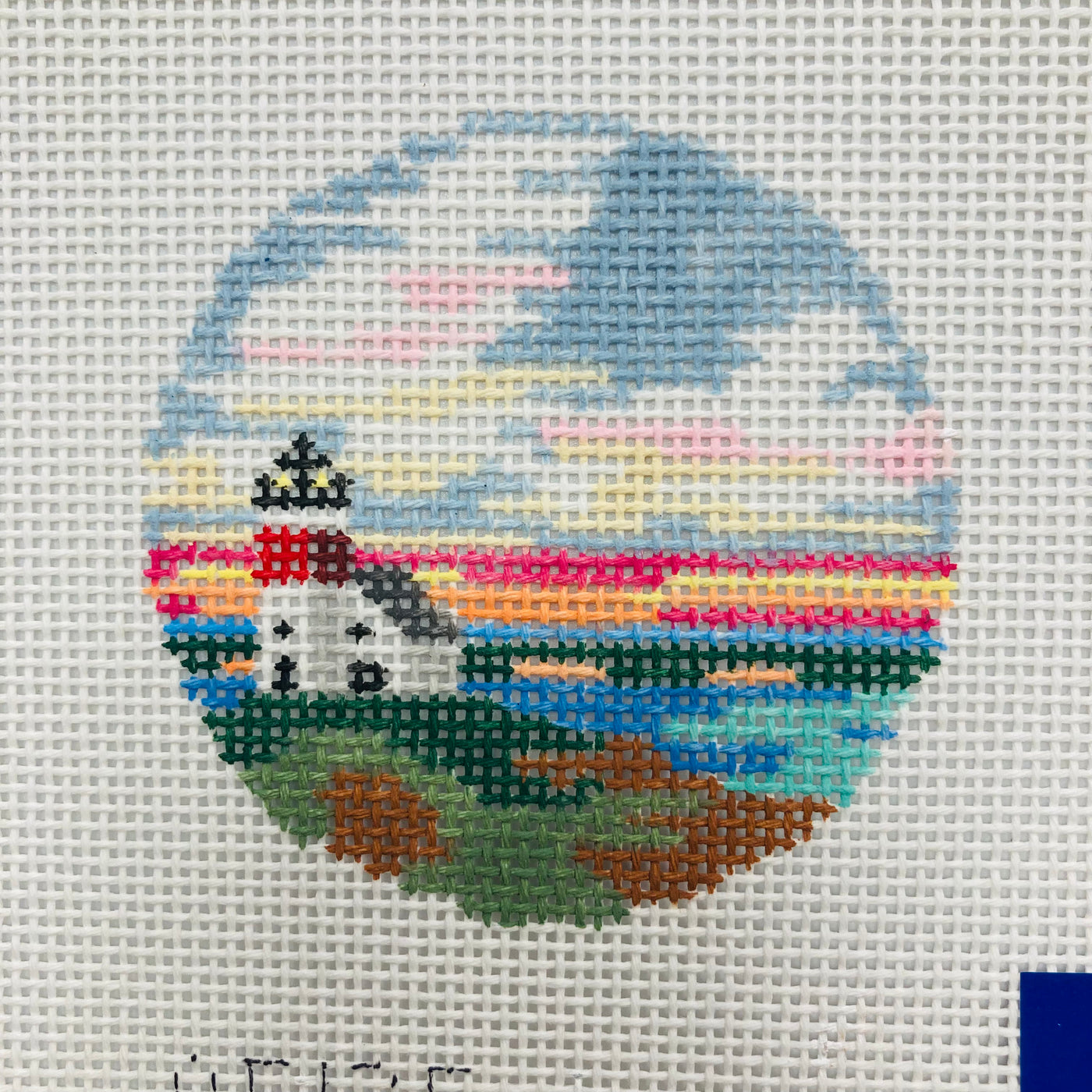 Perfect Day Round Insert Needlepoint Canvas