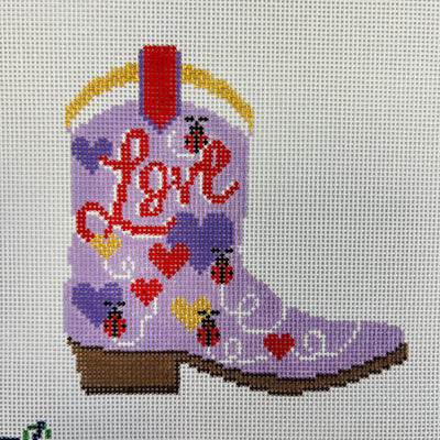 Love Cowboy Boot Needlepoint Canvas