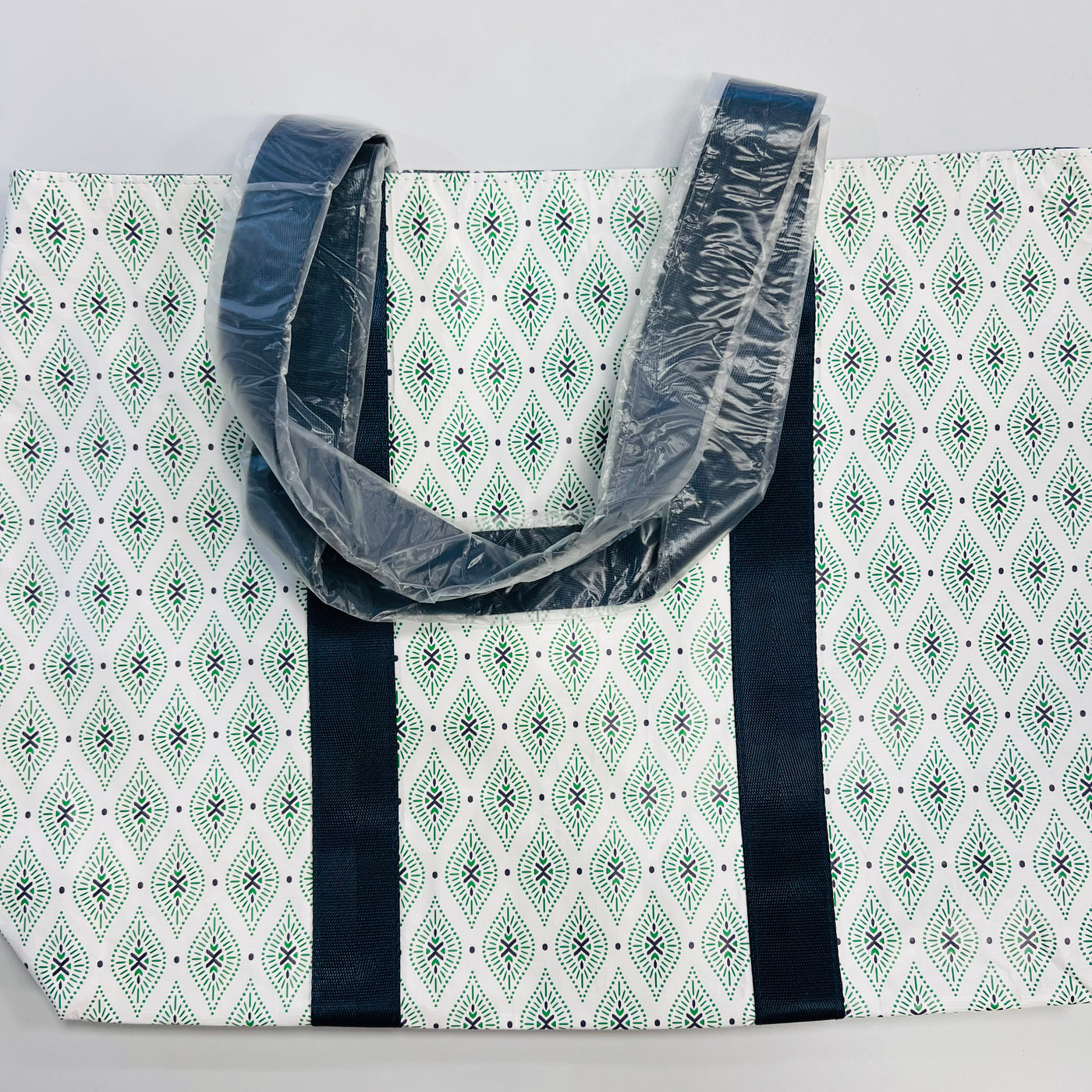 Green Ikat Tote Bag Needlepoint Canvas