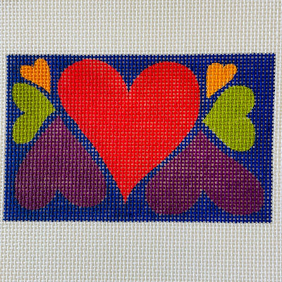 7 Hearts needlepoint canvas - Bargello Needlepoint