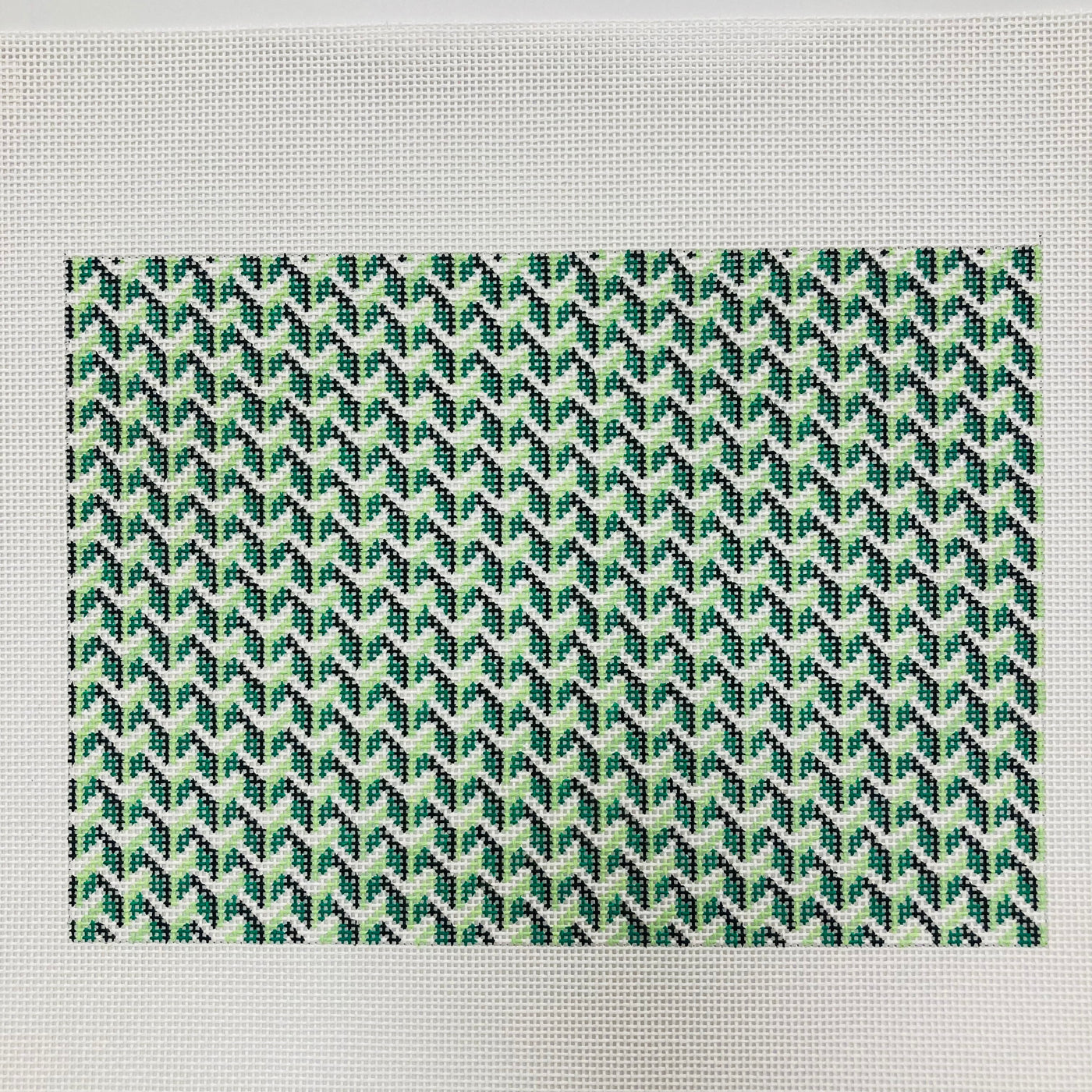 7 x 10 Y Clutch Green Needlepoint Canvas