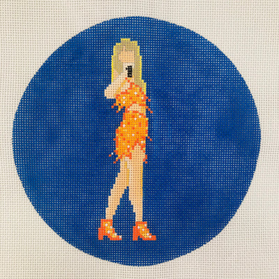 Taylor in Orange Needle Point Canvas