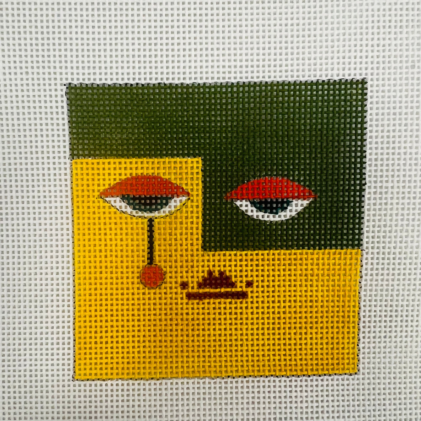 Teal Eyes Needlepoint canvas