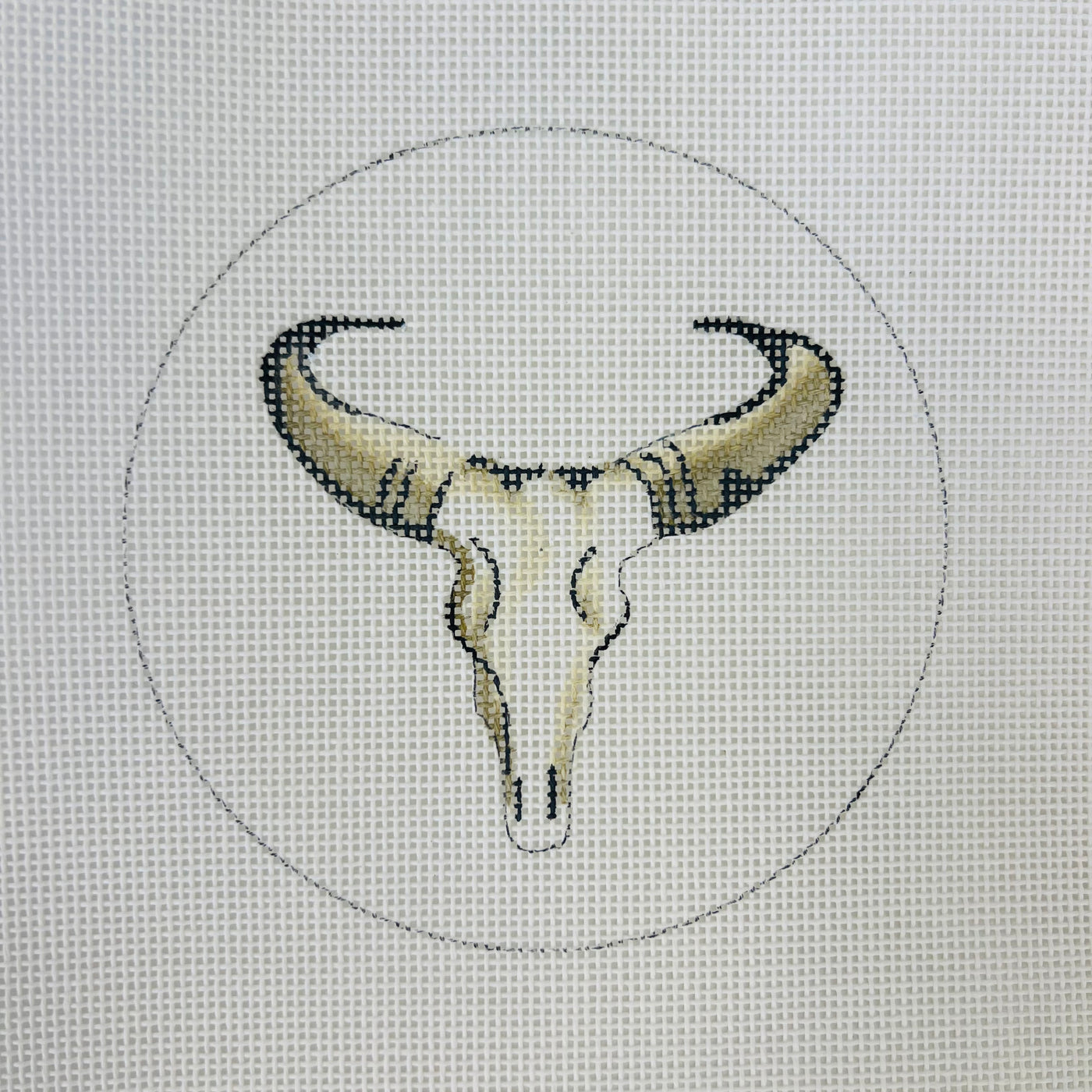 Bull Skull Needlepoint Canvas