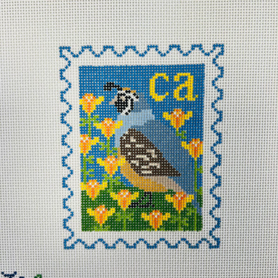 California Stamp Needlepoint Canvas