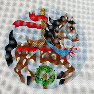 Christmas Carousel Ornament Needlepoint Canvas