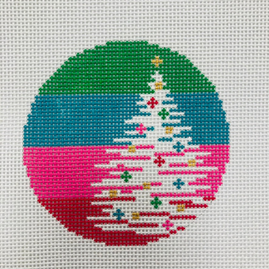 Tree On Stripes Ornament