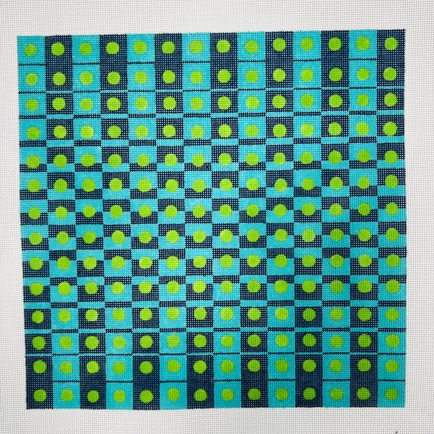 Checker Fade - Aqua 13/18 Needlepoint canvas