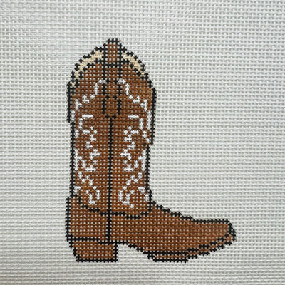 Brown Cowboy Boot Ornament Needlepoint Canvas