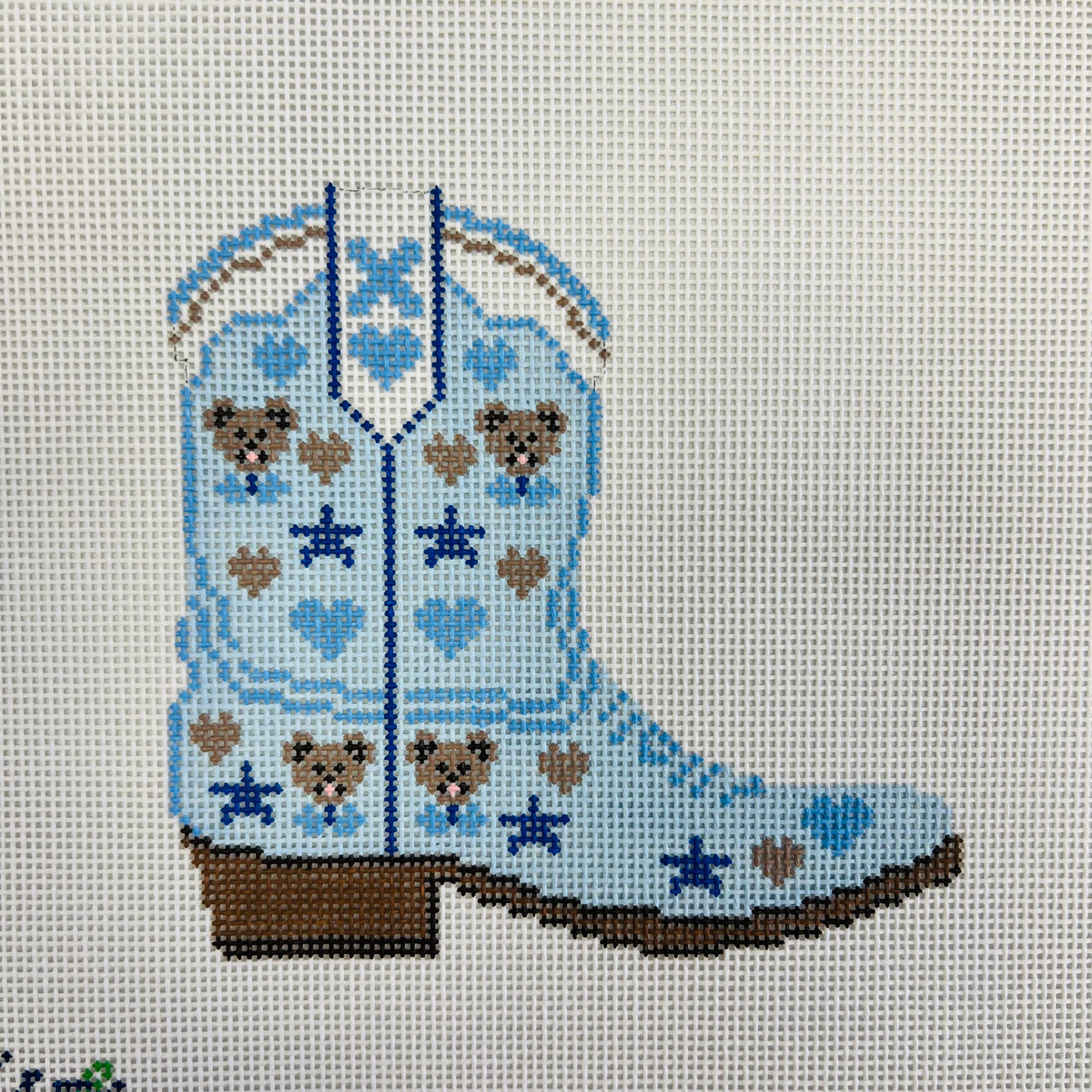 Baby Cowboy Boot Needlepoint Canvas