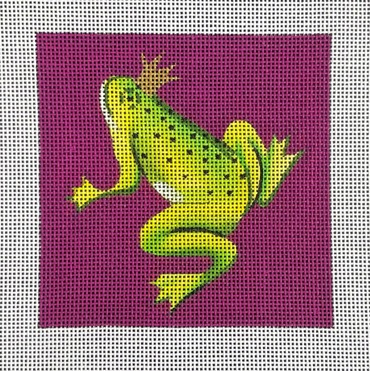 Frog Prince Square Needlepoint Canvas