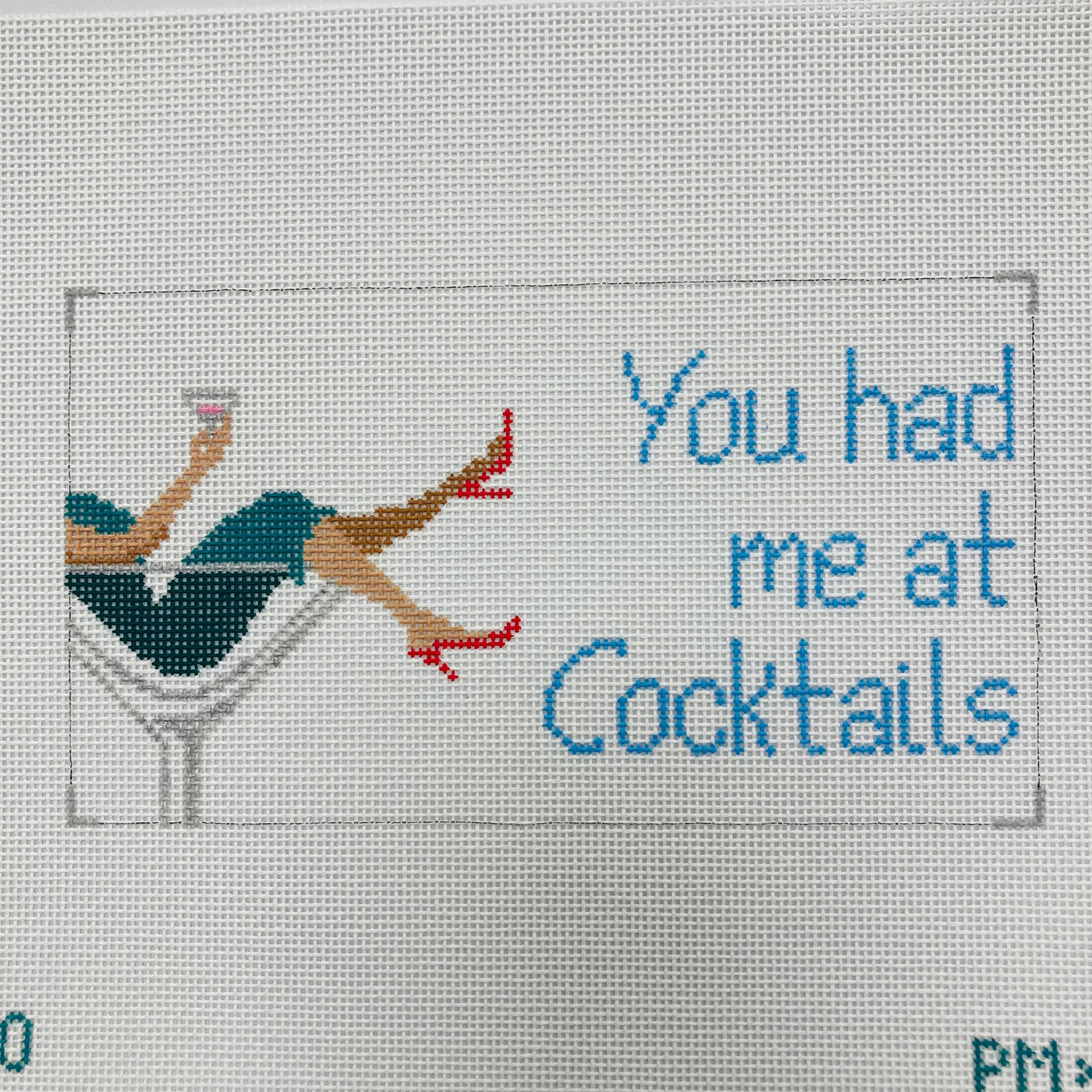 You had me at Cocktails Needlepoint Canvas