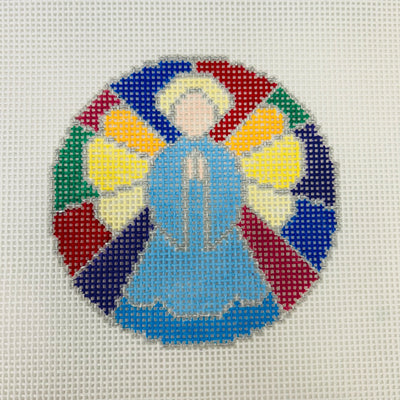 Angel Stained Glass Ornament Needlepoint Canvas