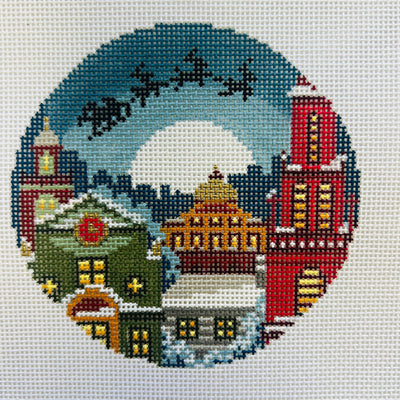 Rooftops of Boston Needlepoint Canvas