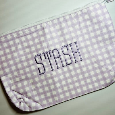 Purple & White Gingham STASH Project Bag