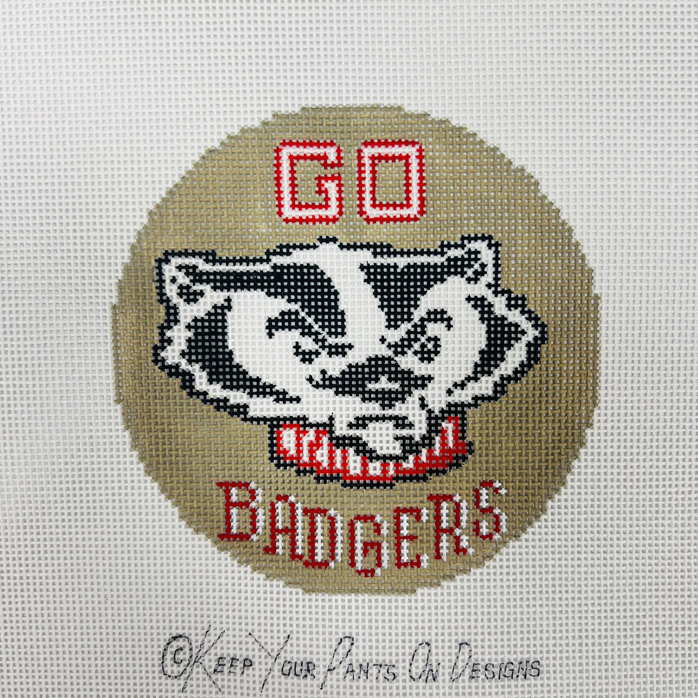 University of Wisconsin-Badgers  Round Needlepoint Canvas