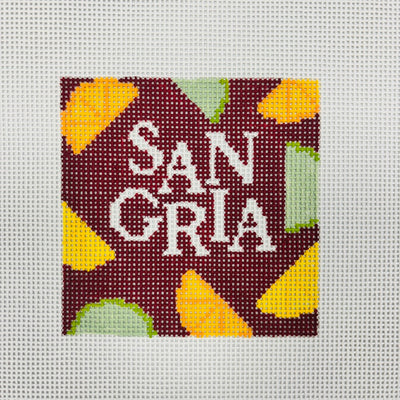 Sangria Square Coaster Needlepoint Canvas