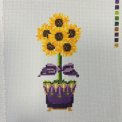 Sunflower Topiary Needlepoint Canvas