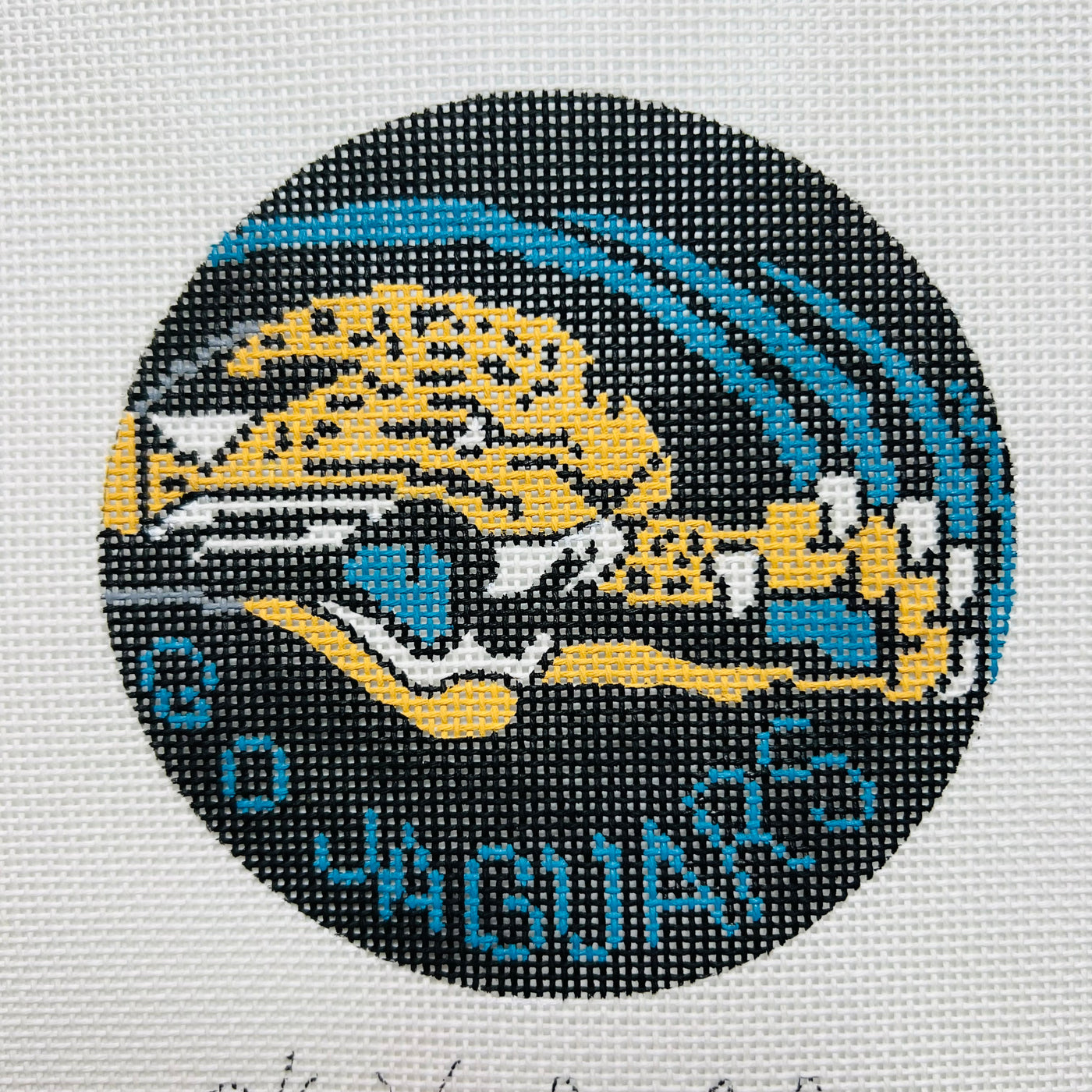 Jacksonville Jaguars Round Needlepoint Canvas