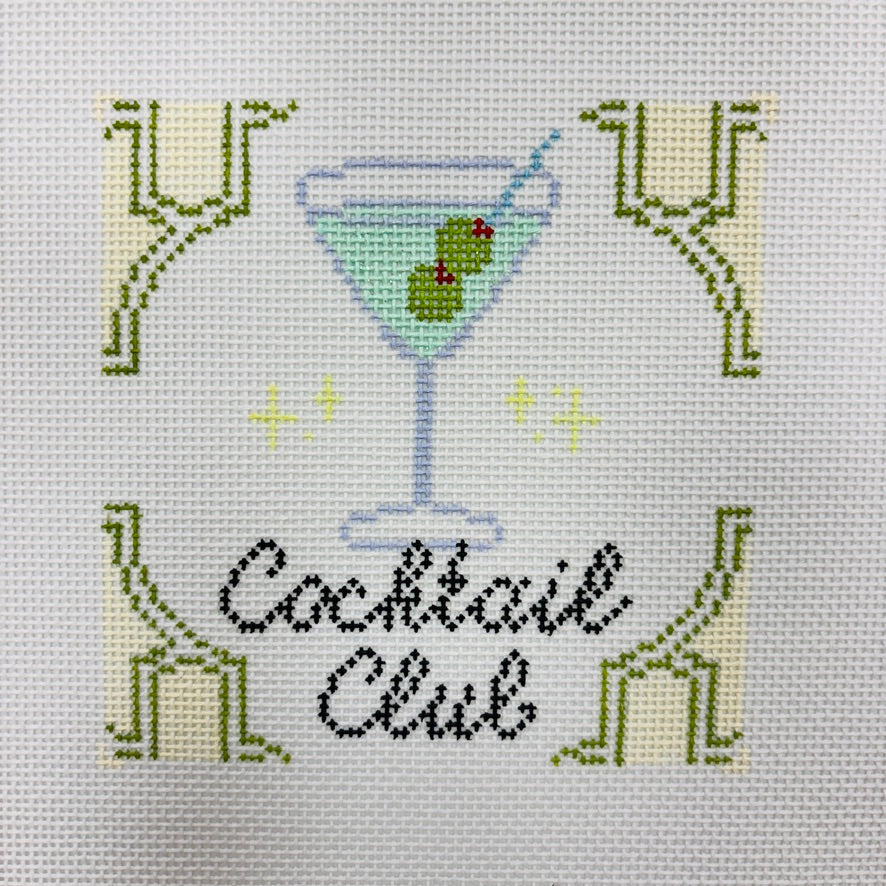 Cocktail Club Coaster Needlepoint Canvas