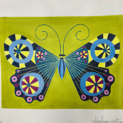 Teal / Midnight Butterfly Needlepoint Canvas