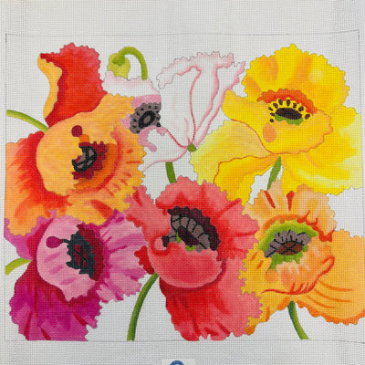 SUNNY POPPIES Needlepoint Canvas