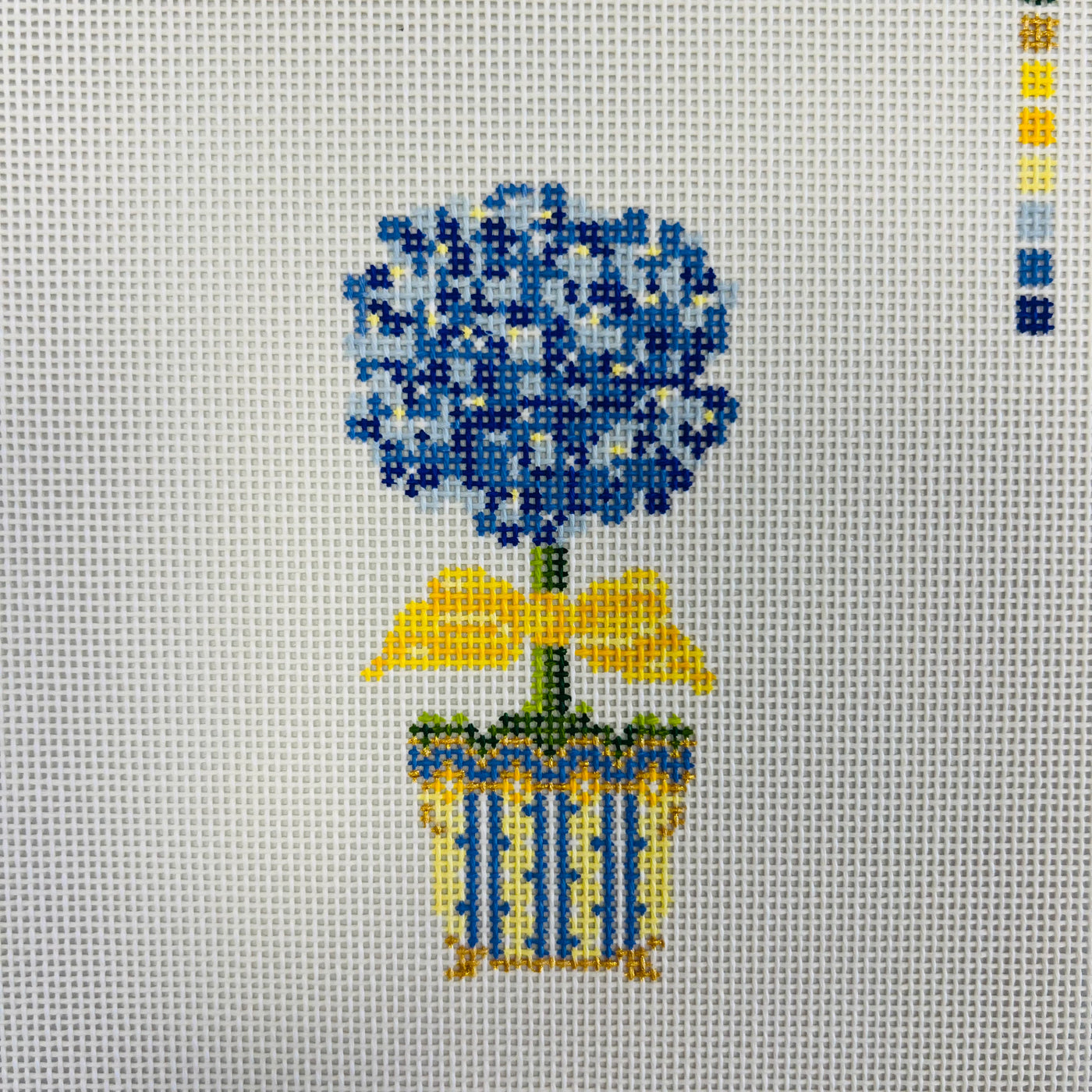 Hydrangea Topiary Needlepoint Canvas