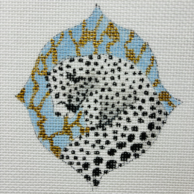 Decorative Snow Leopard Needlepoint Canvas