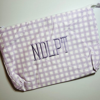 Purple & White Gingham NDLPT Project Bag