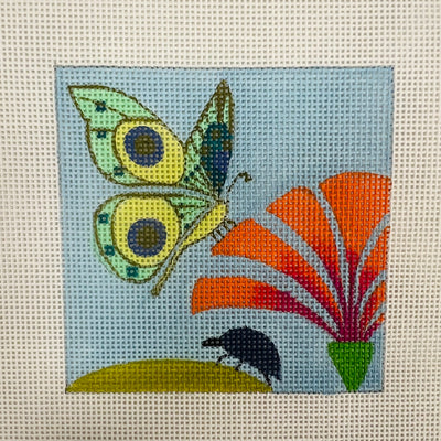 Green Butterfly Needlepoint canvas