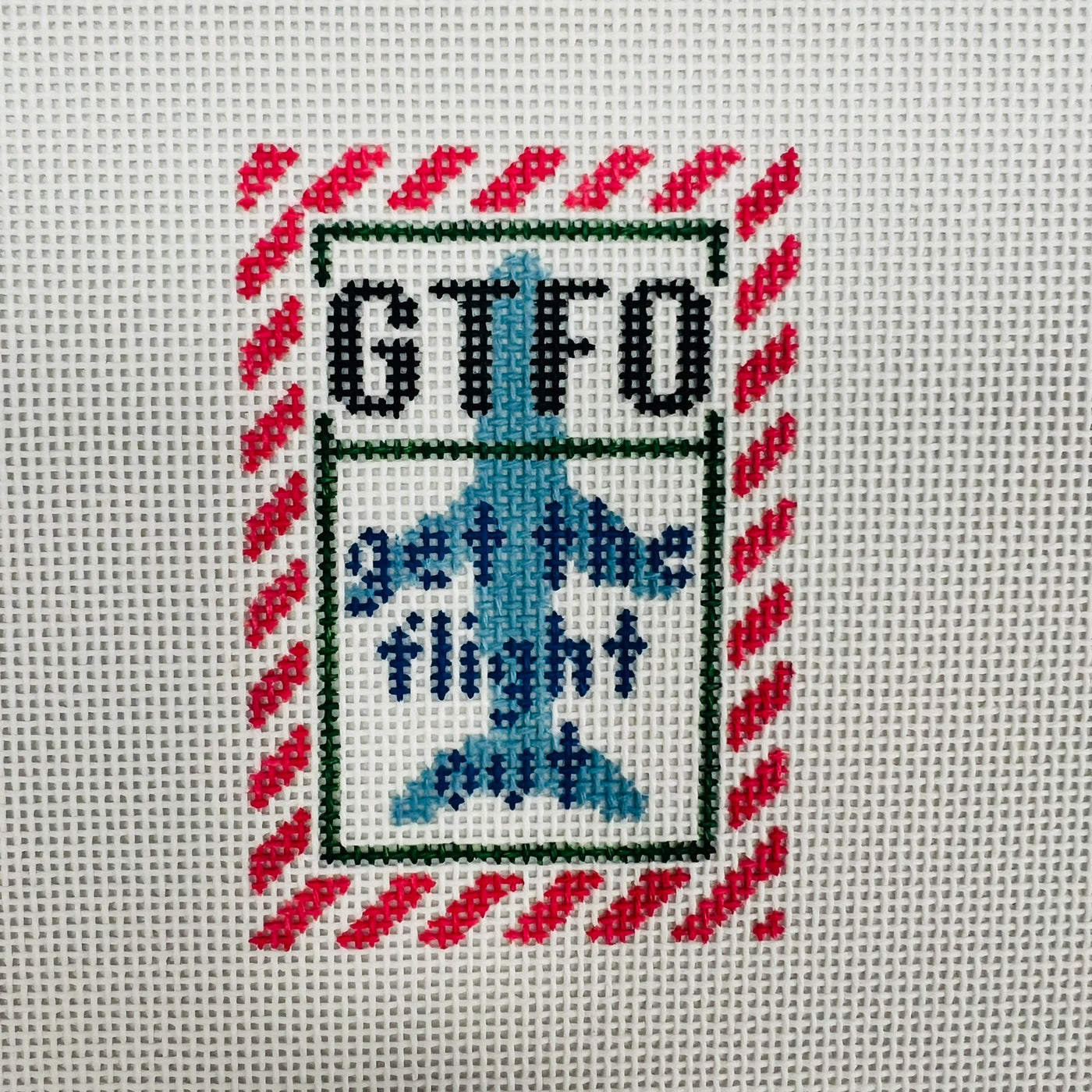 Get The Flight Out Insert Needlepoint Canvas