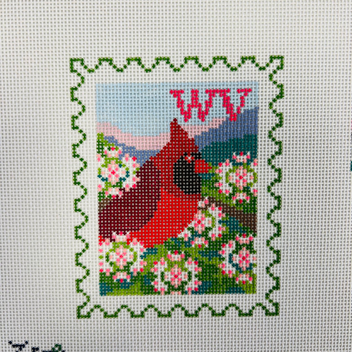 West Virginia Stamp Needlepoint Canvas