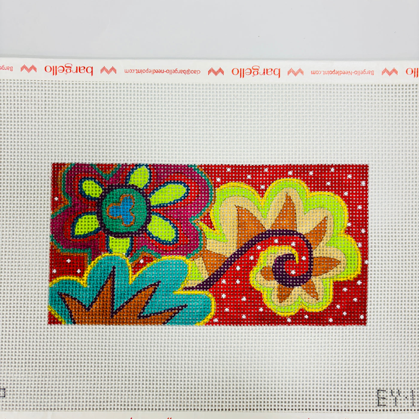 Folksy Flowers Eyeglass Case Needlepoint Canvas