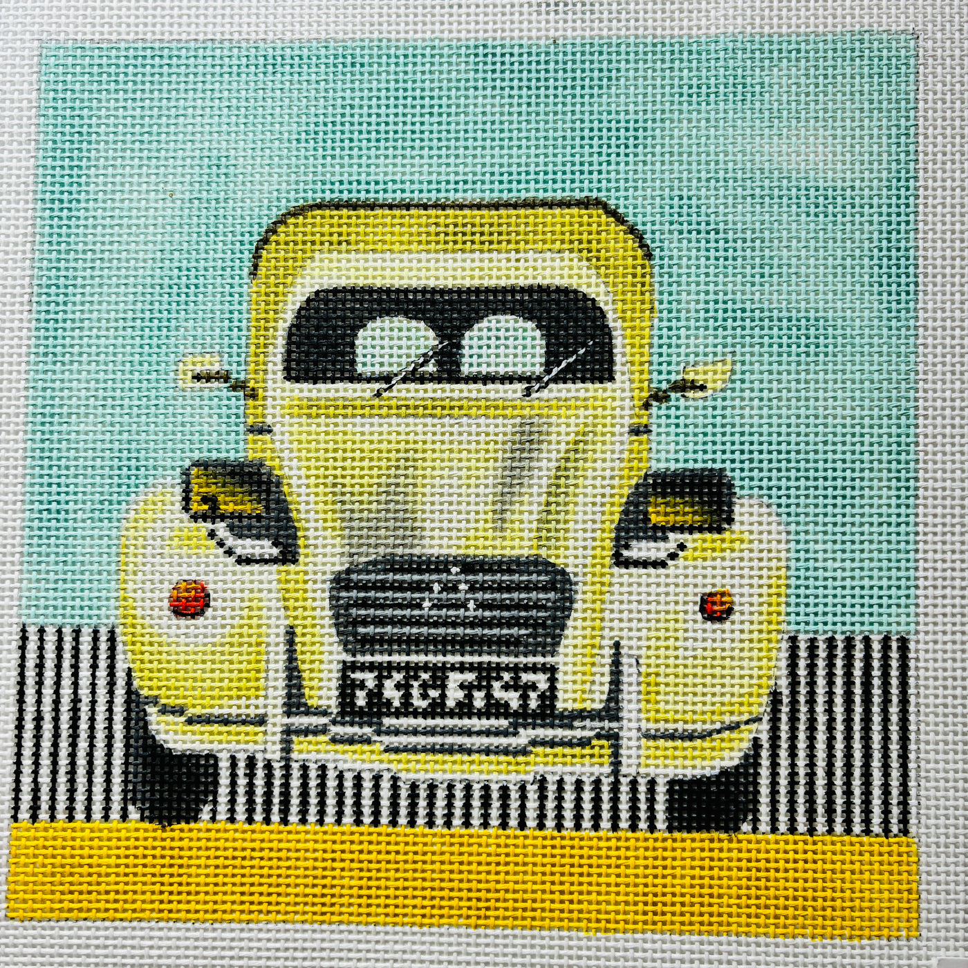 French Old Style Car Needlepoint Canvas