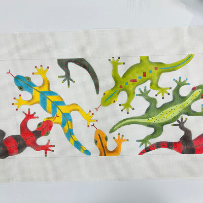 Gecko Trifold Clutch or Bolster Needlepoint Canvas